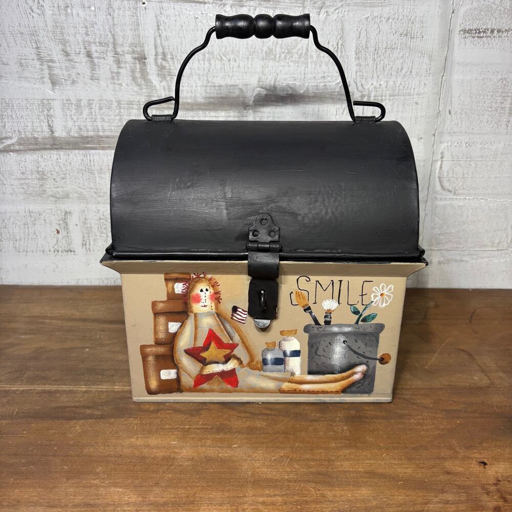 Painted Lunch Box Storage with Handle